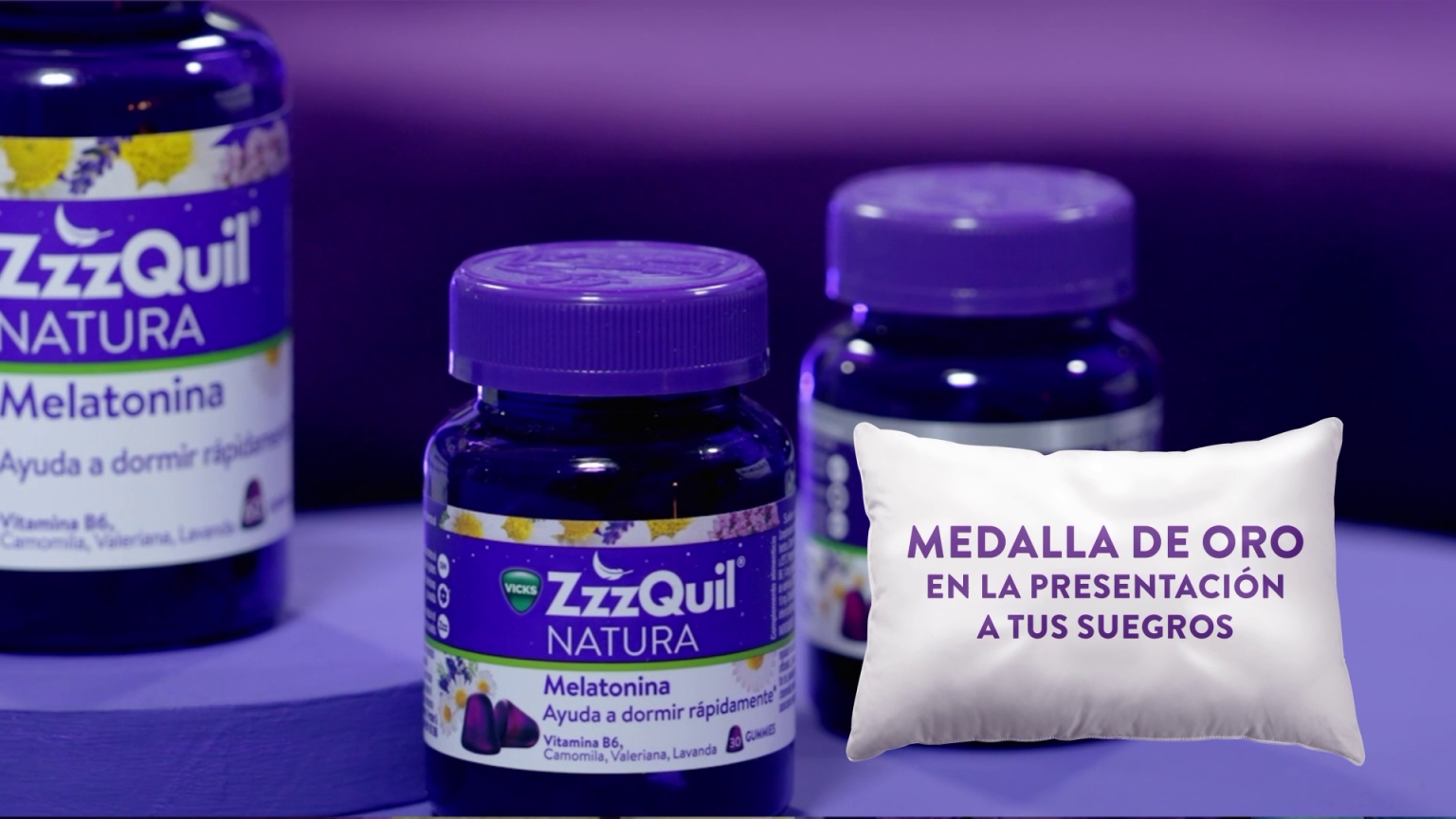 Producto ZzzQuil en el plató